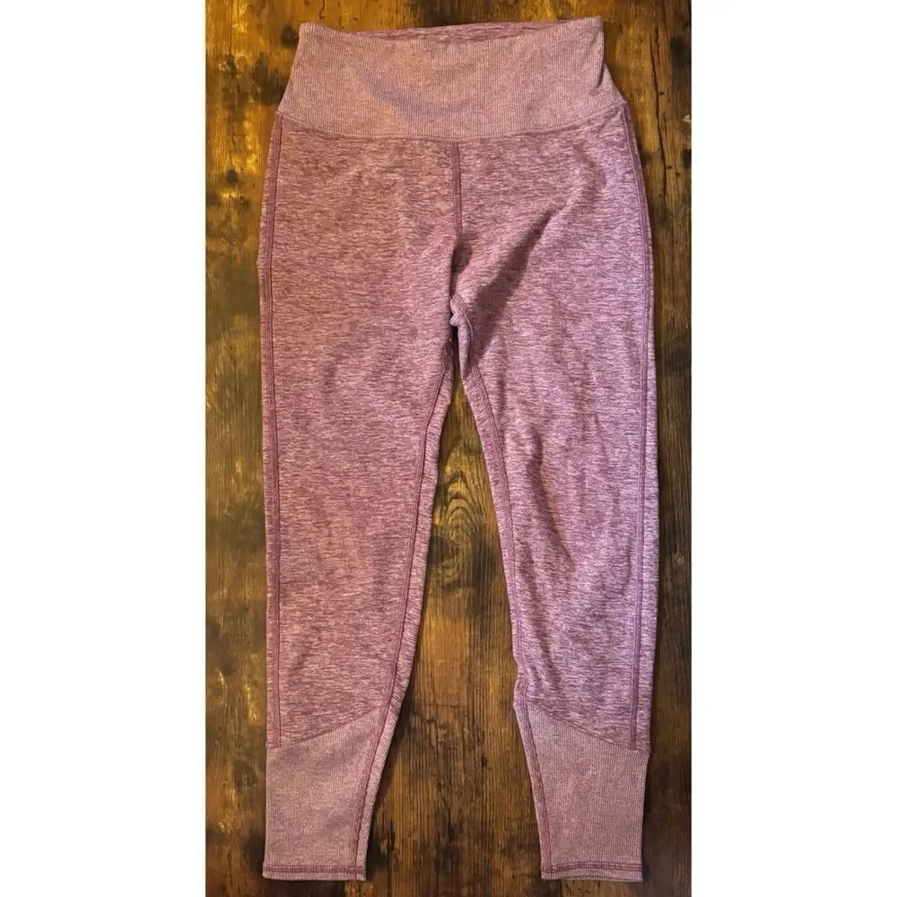 Alo Yoga High Waist Lounge Crop Leggings Gym Pink Heather Size S